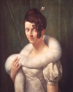 Retrato, de, um, mulher, com, um, alfinete cabelo